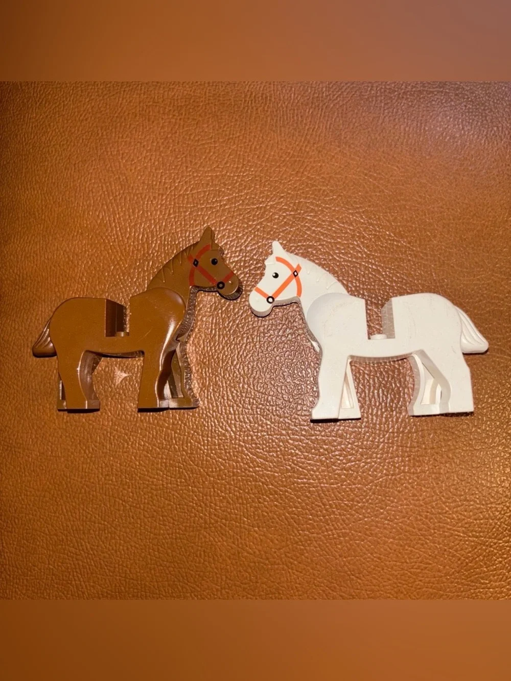 Lego Brown and White Horse Figures - Kids Building Set Animals